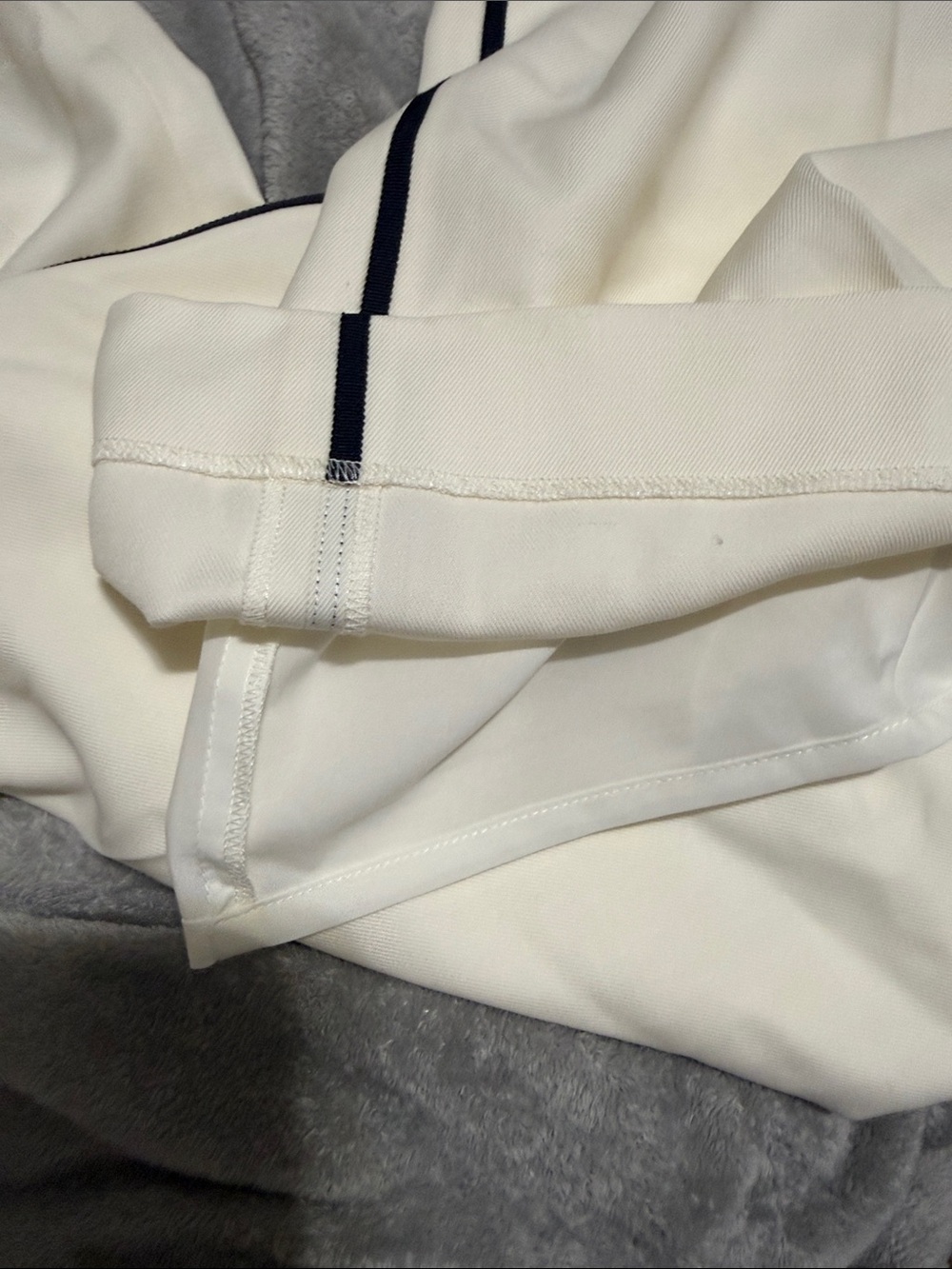 J. Crew Cream Wide-Leg Pants with Black Side Stripe - Picture 4 of 6